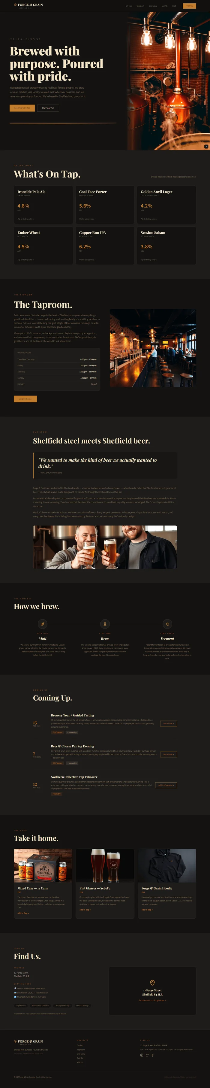 Craft brewery website prompt screenshot