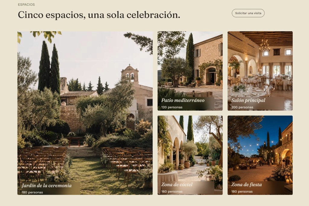 Espacios de Finca L’Almara gestionados con CMS en Wix Studio