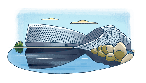 An illustration on Den Blå Planet