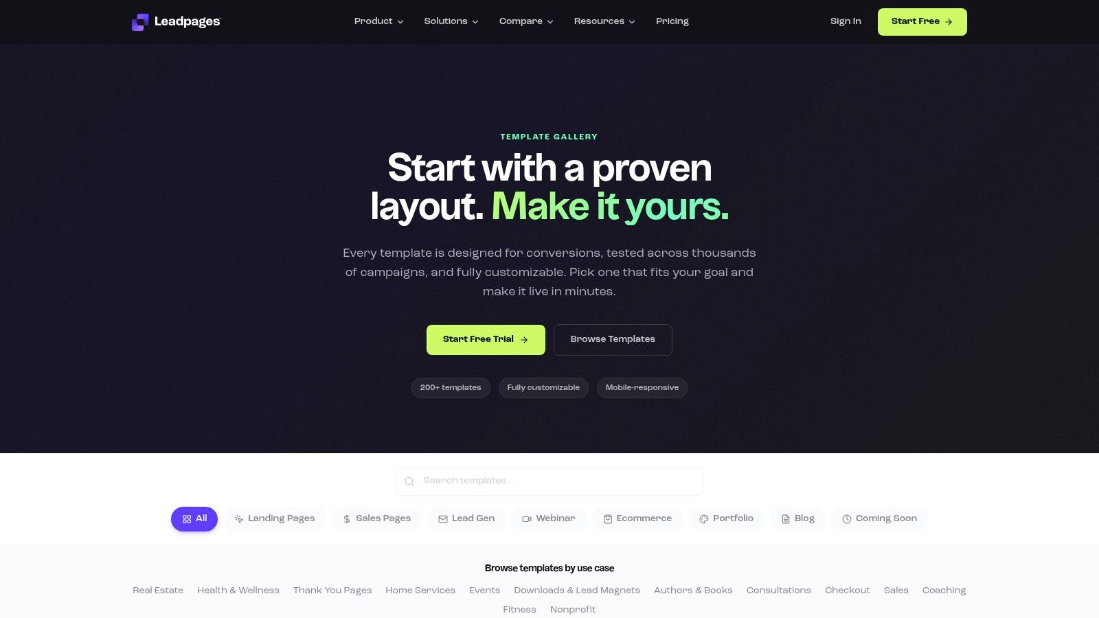 Leadpages Templates Library