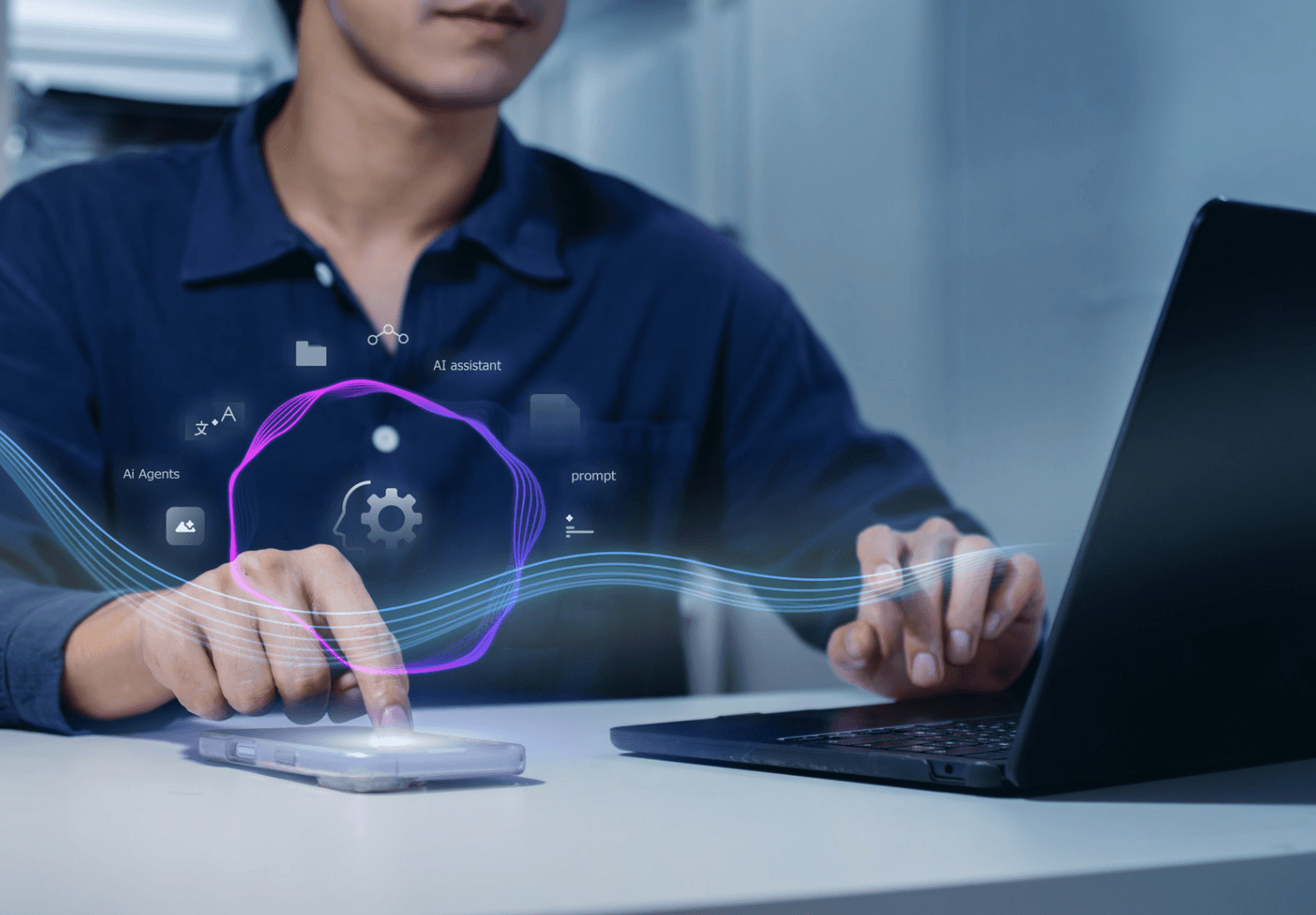 A man analyzes Amazon Ads with AI-powered automation