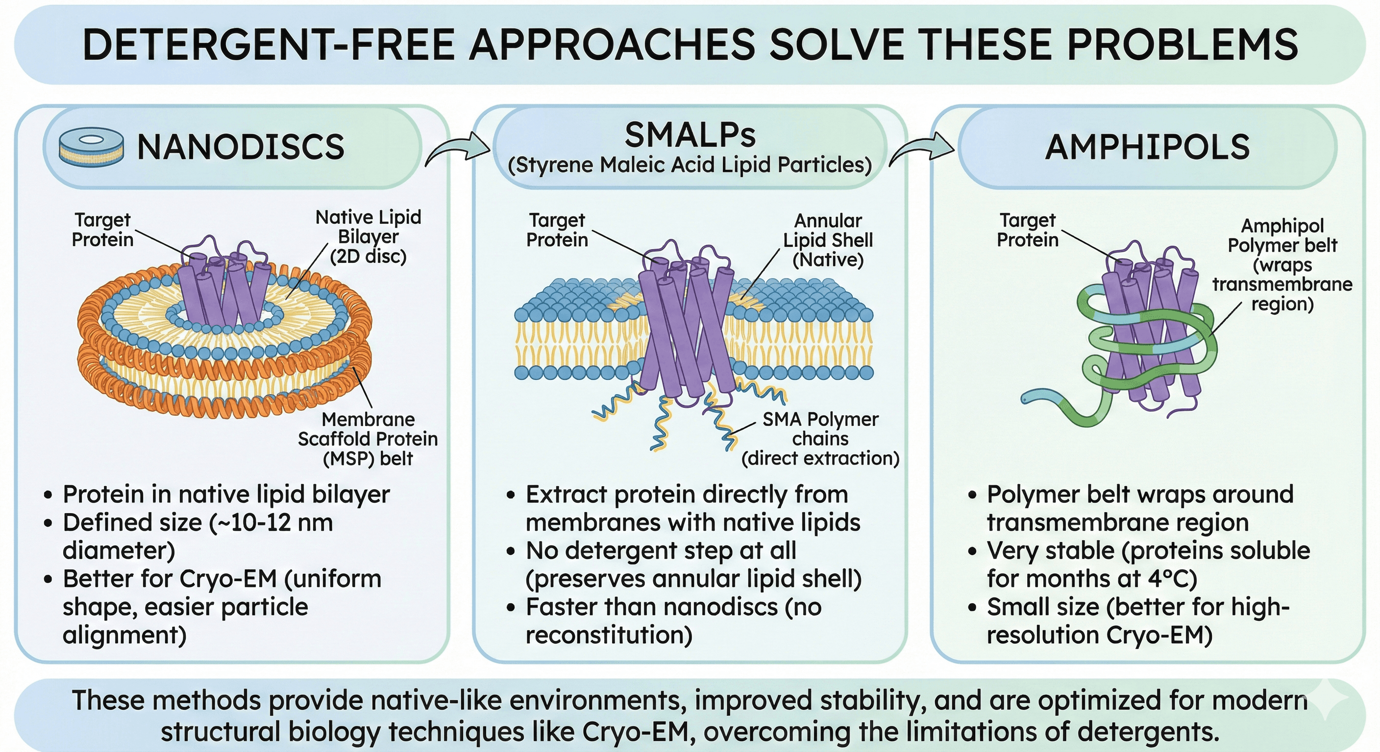 Diagram Showcasing Detergent-Free Approaches for Structural Biology
