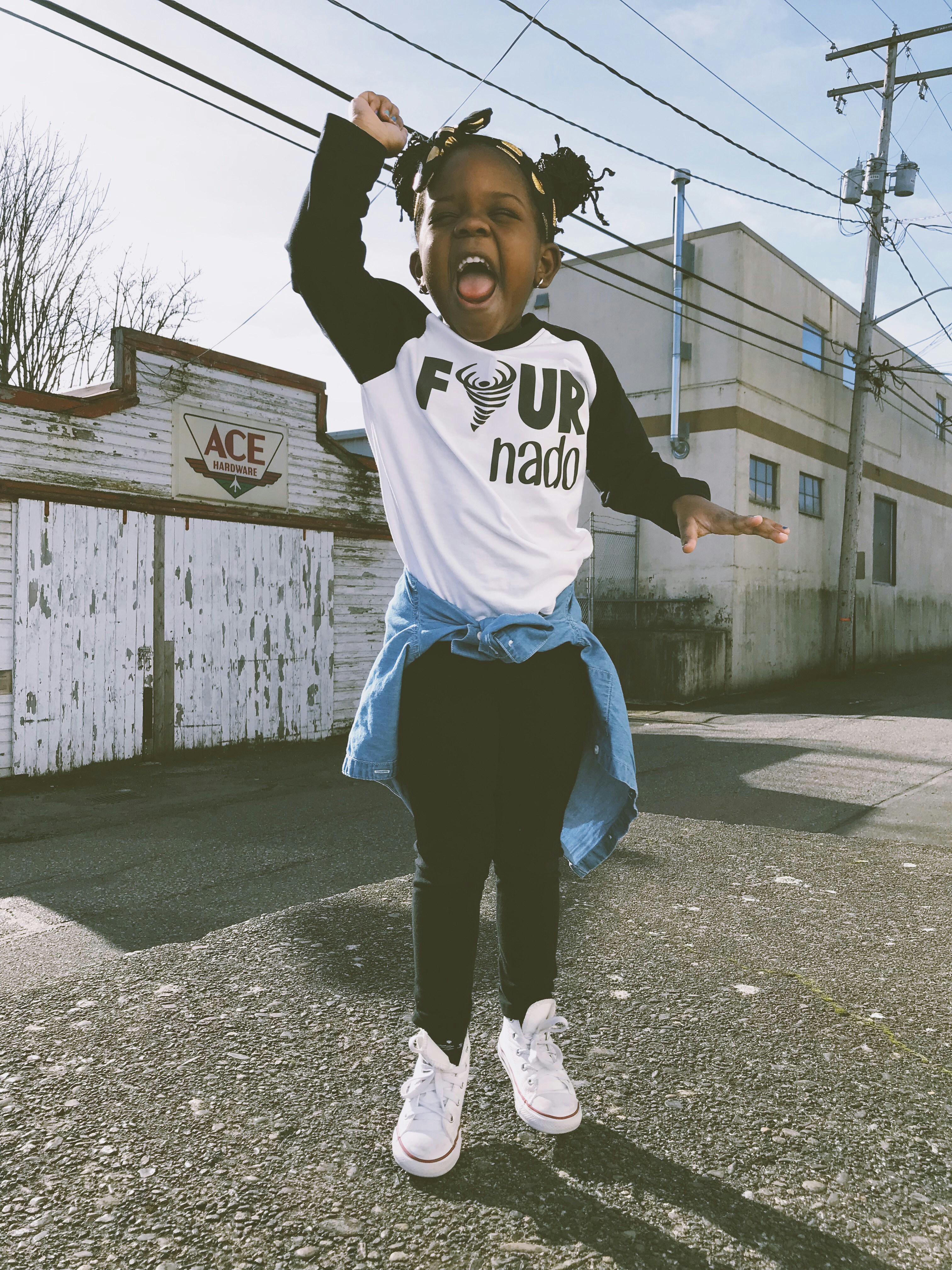 A happy, young child