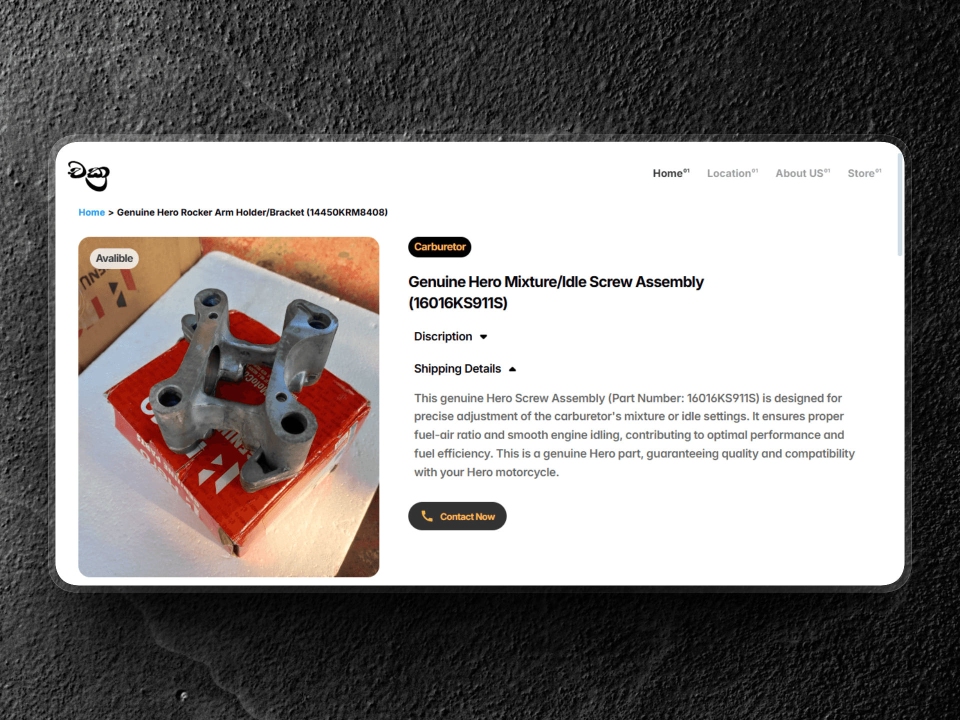 Chakra Store Detailed page