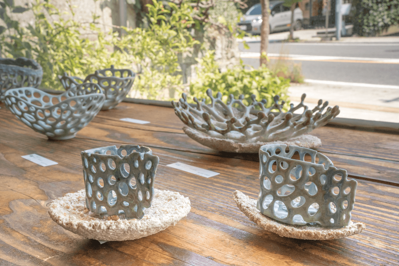 Art gallery pieces on display