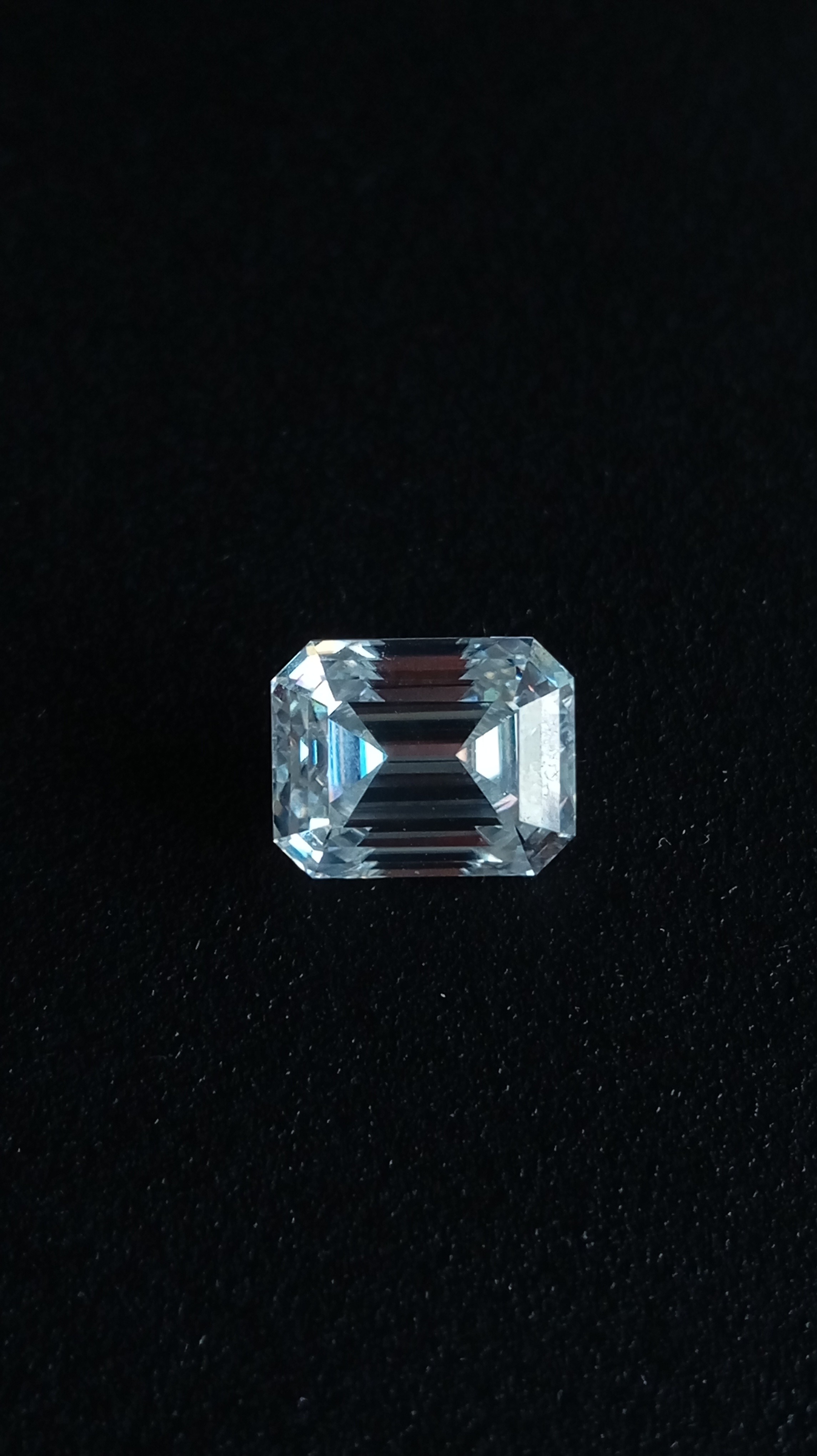 Face up CVD Diamond octagon cut on black background