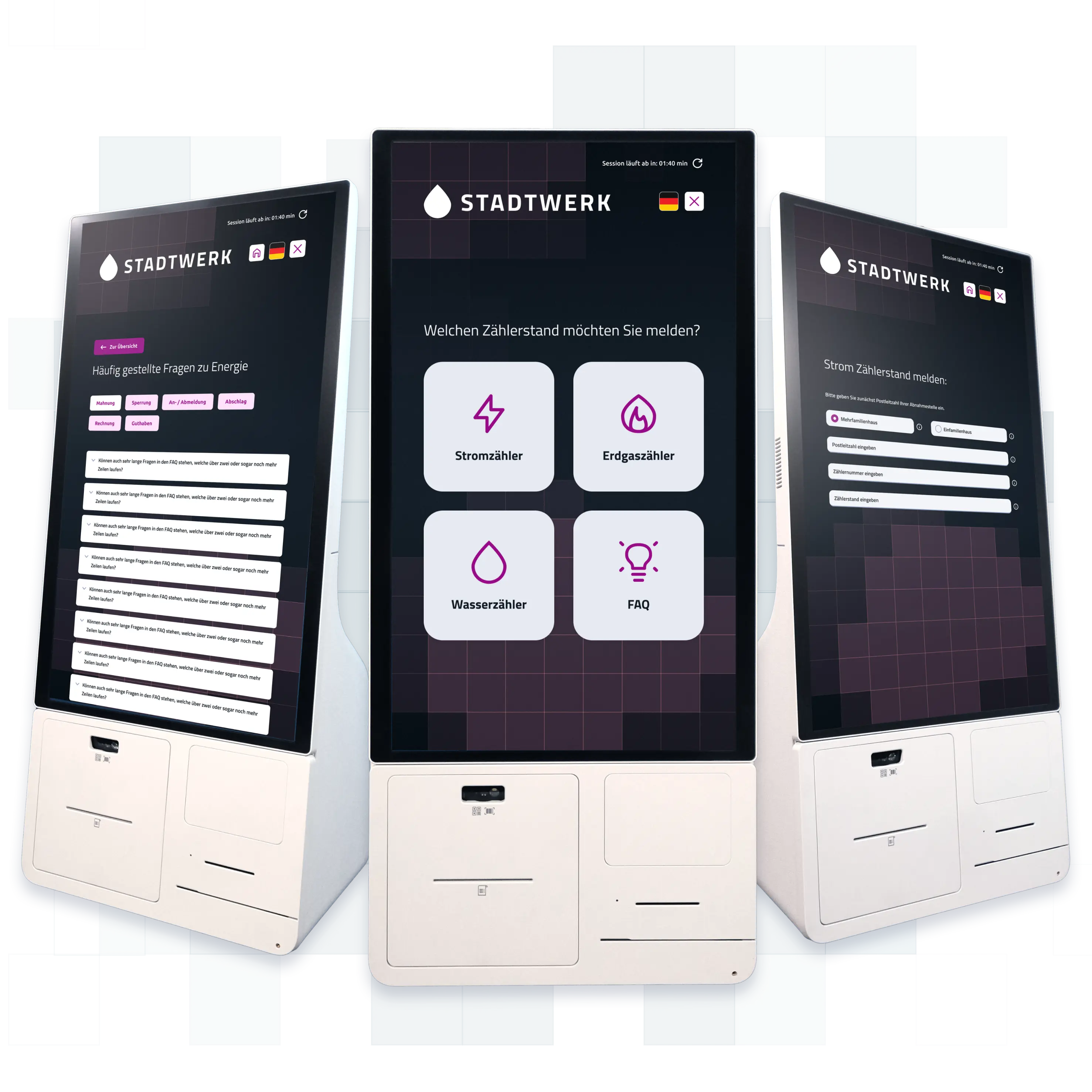 3 Perspektiven des Kundenterminal mit Software