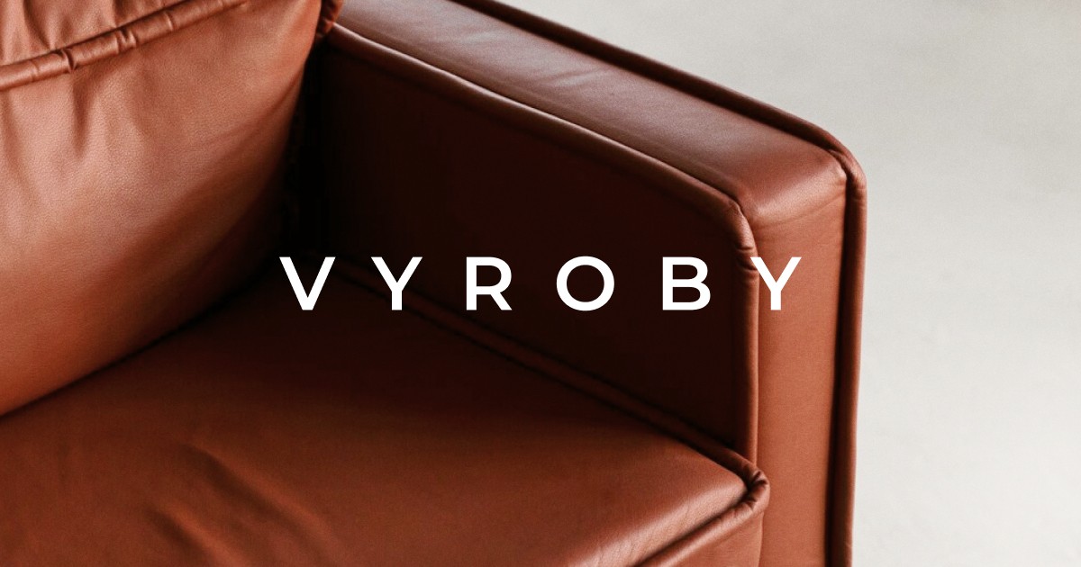 Vyroby artisan marketplace branding with handmade products and local craft concept