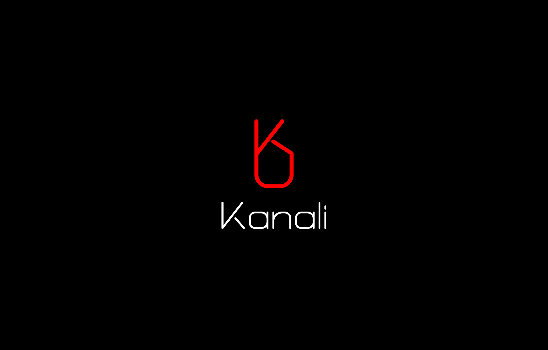 Kanali Brand Identity _ Logo
Black background with a stylized red "b" and the word "khand" below it in white text.
