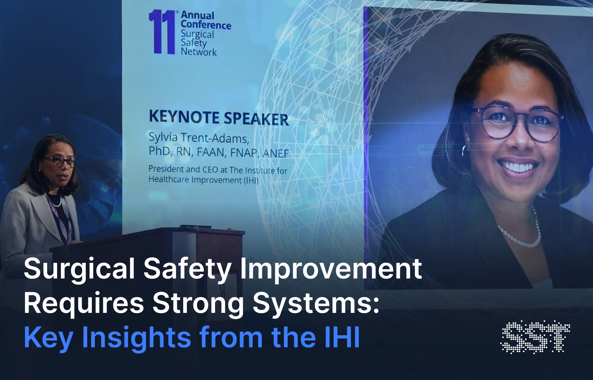 Syliva Trent-Adams, President and CEO of the IHI, speaking on stage