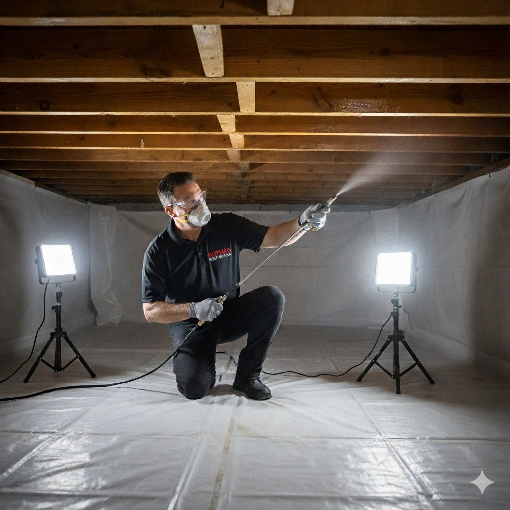 Turner crawlspace antimicrobial treatment