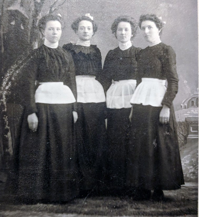  The dining room girls of the Pokegama ca. 1895. Grandma Christine is second from the left. Photograph by Adry Carlson. 