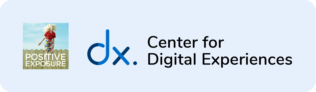 Logo of Positive Exposure and Pratt Center for Digital Experiences