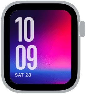 neon coast Apple Watch face preview 4 featuring gradient and summer.