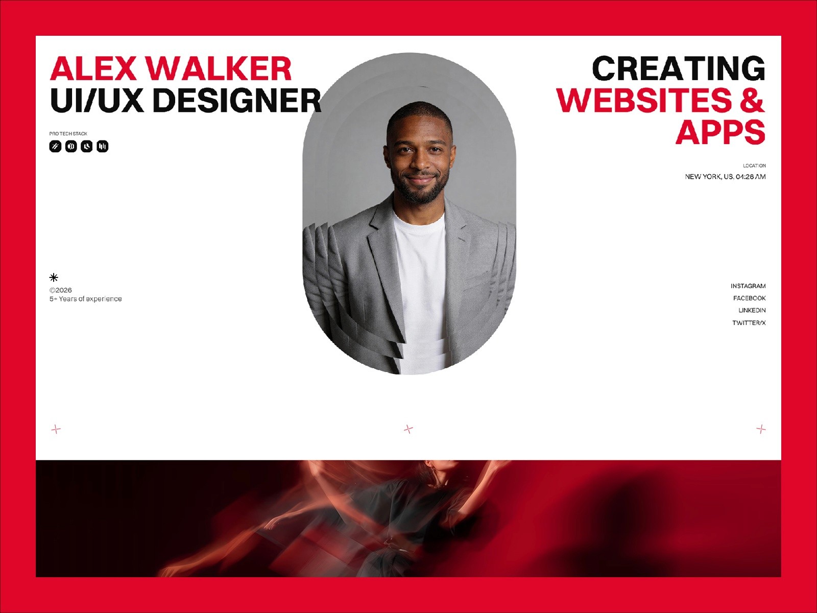 Alex W — 专业动效作品集网站设计灵感