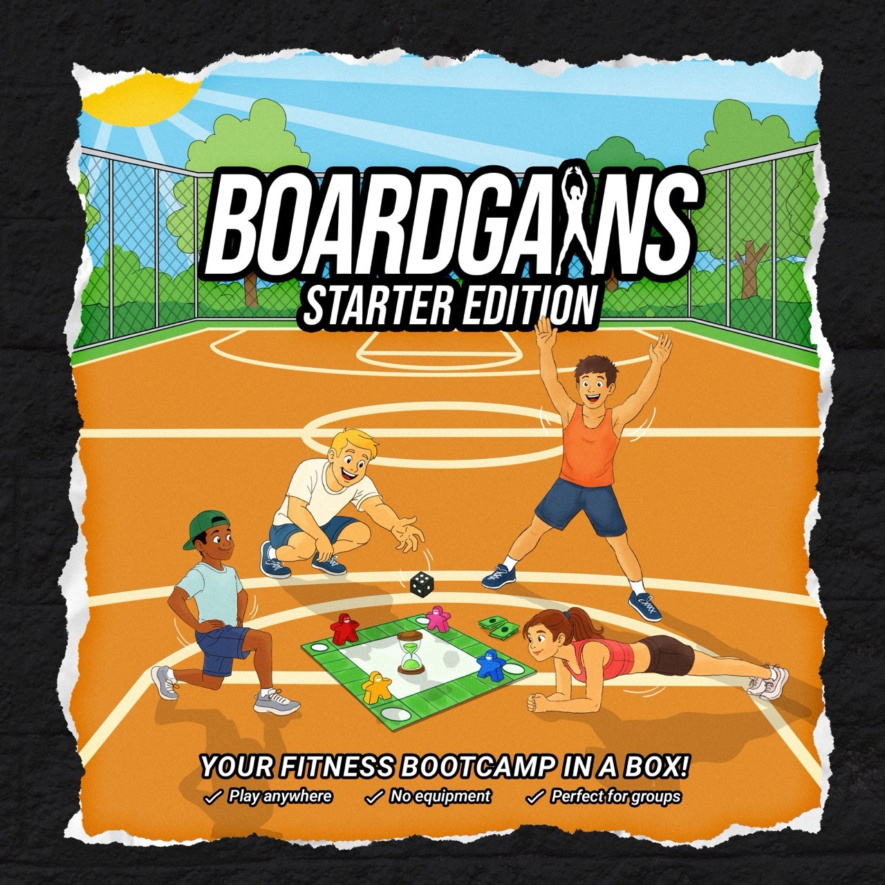 BoardGains Starter Edition print and packaging materials arranged for presentation.