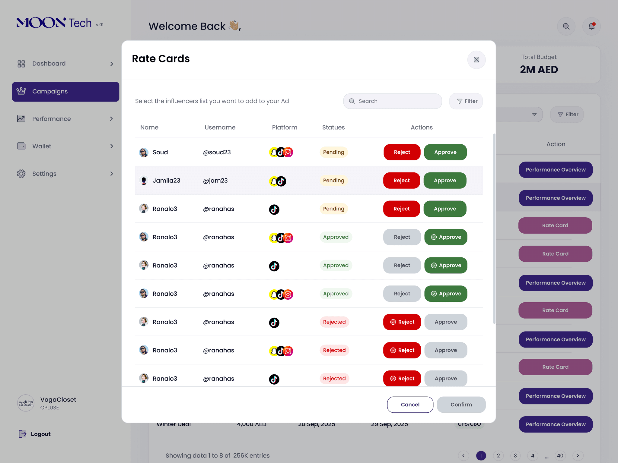 Moontech app for brands 