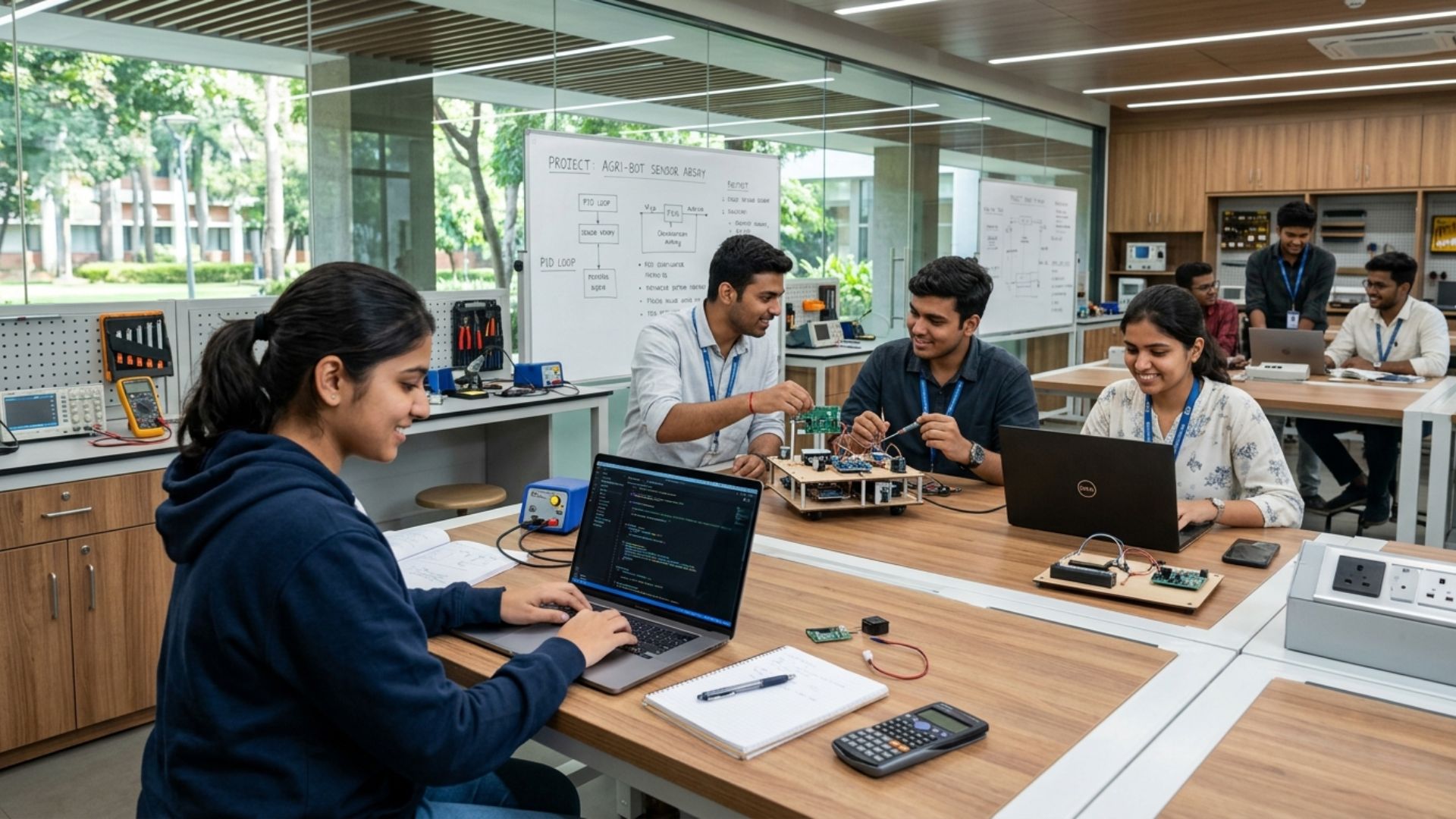 Engineering students building practical tech projects in a modern lab while exploring, is engineering still worth it