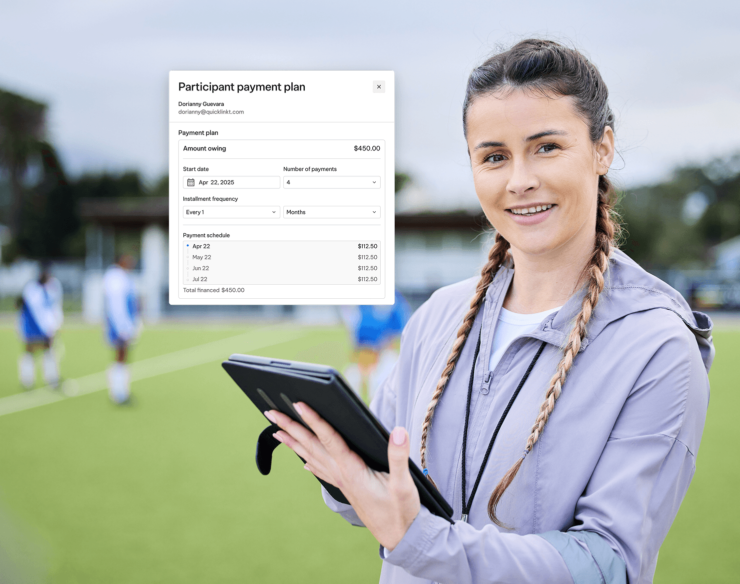A Sports Coach with a Tablet UsingTeamLinkt