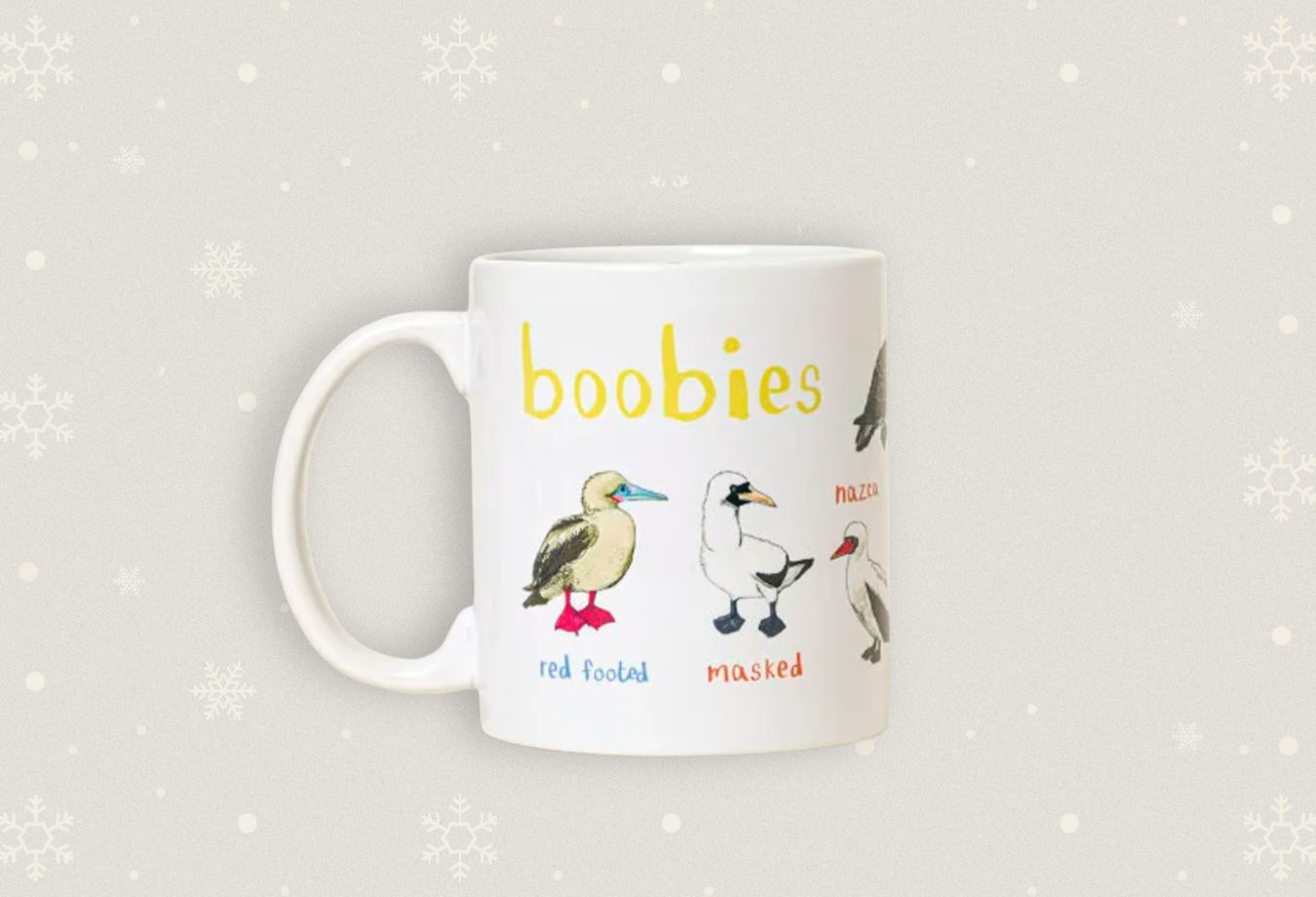 Boobies Uncommon Goods Fowl language coffee mug stocking stuffer