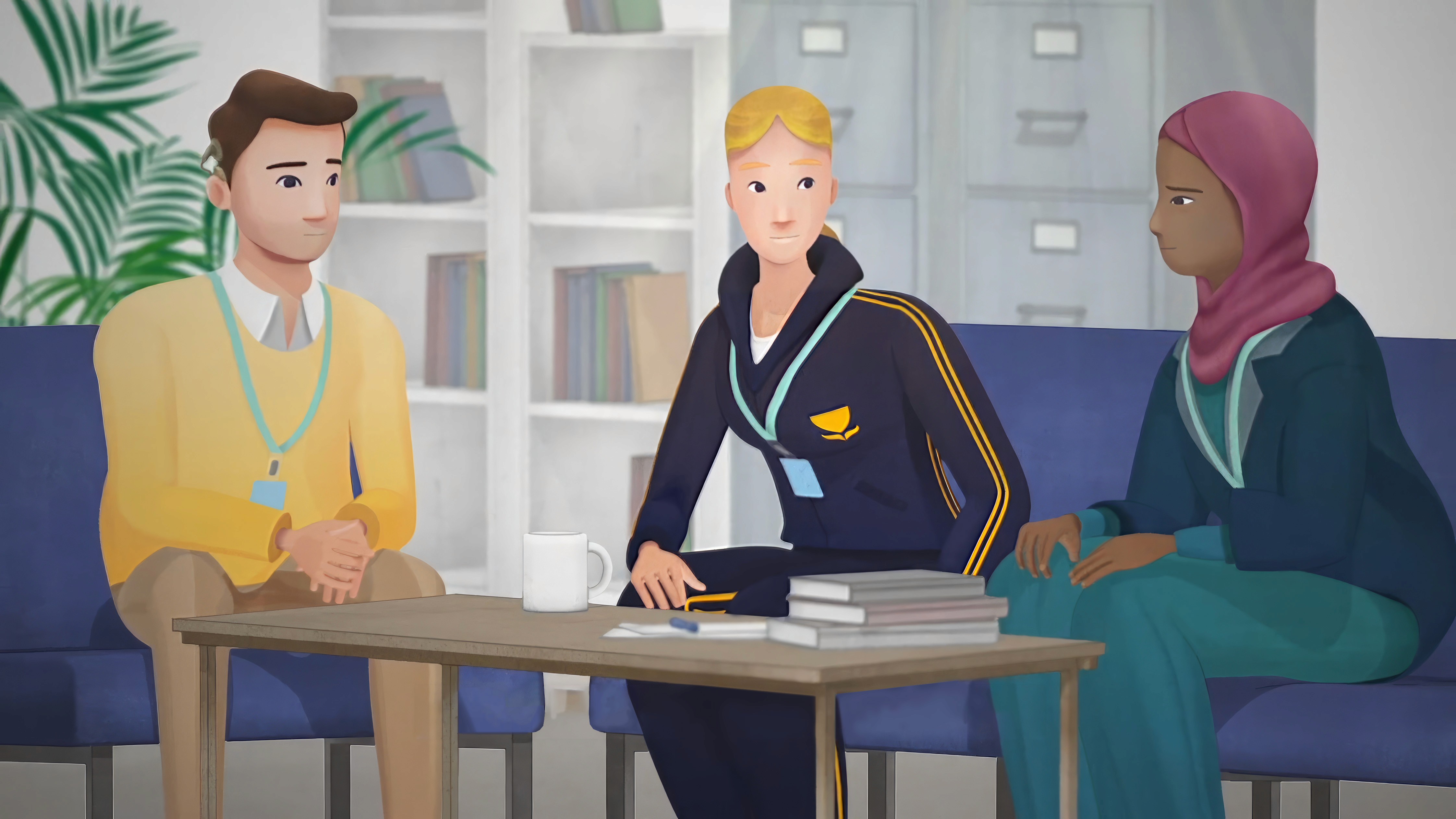 Teacher's Lounge, CG Characters Having A Conversation