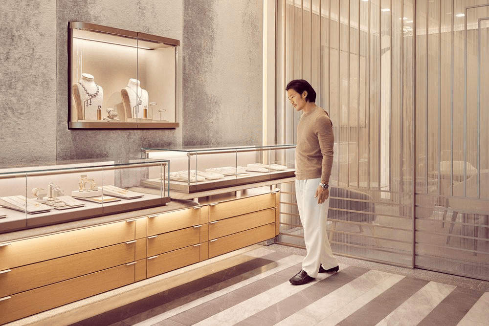 Man browsing a luxury jewelry boutique, Arizona Office of Tourism commercial still by Inquire
