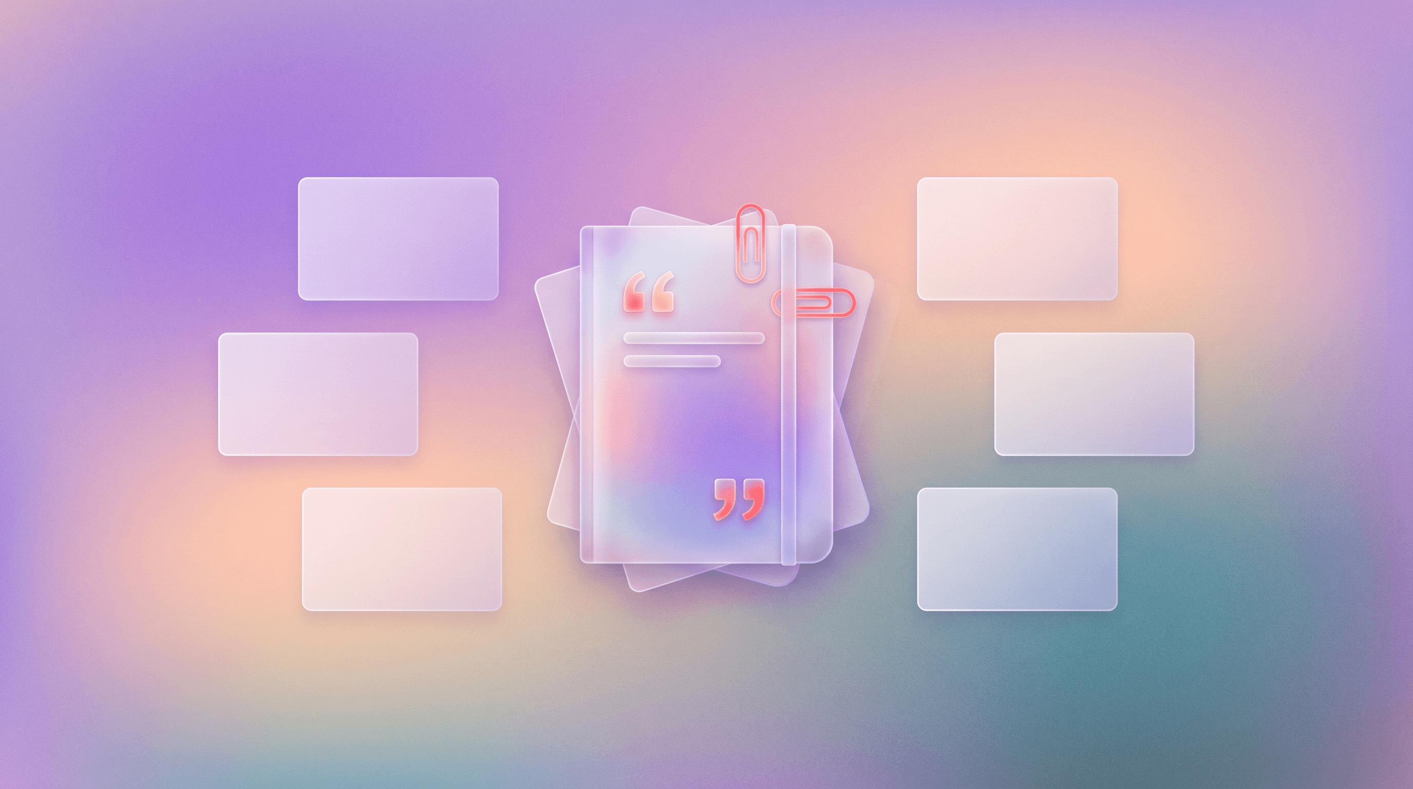 Index cards around a research notebook
