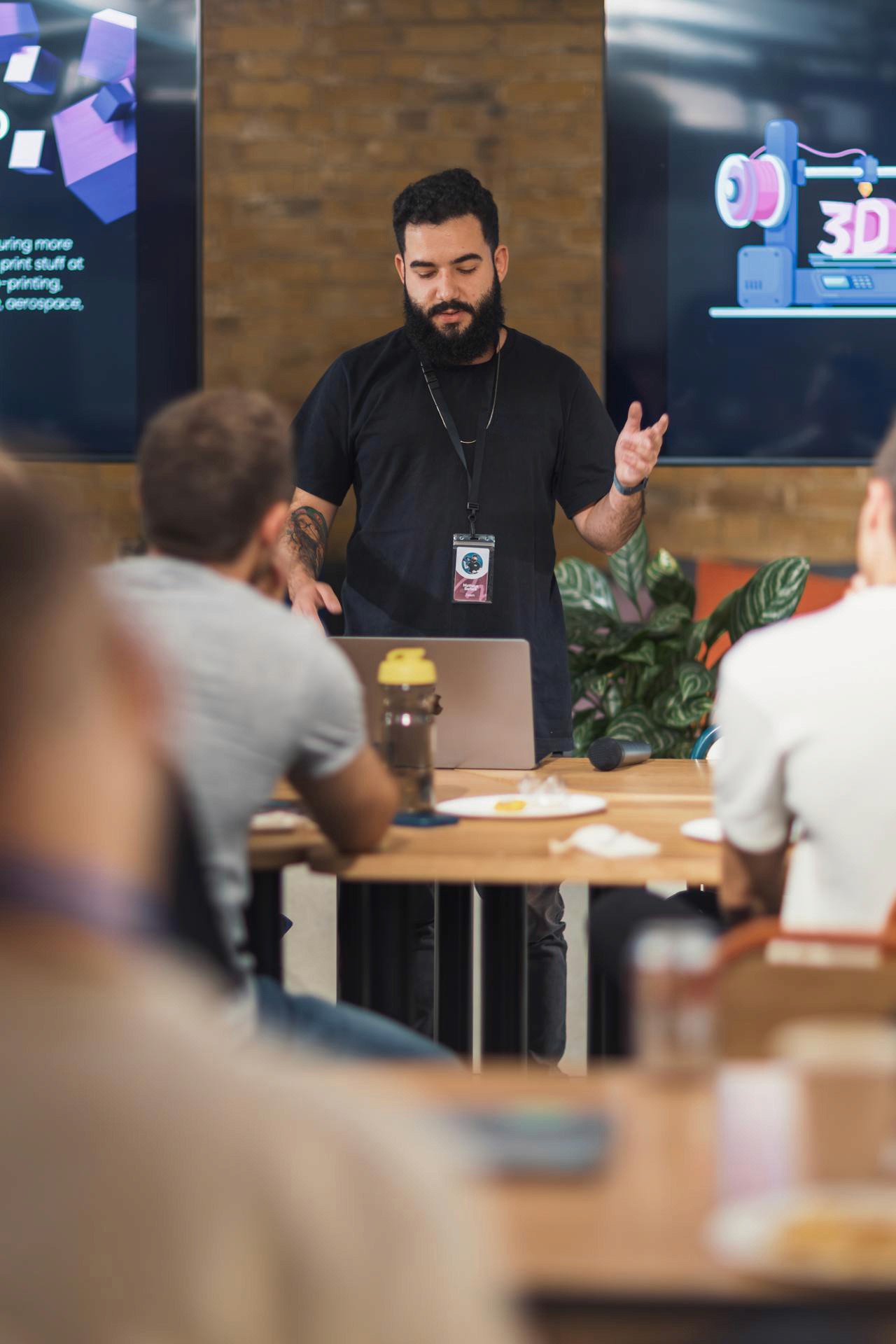 Two women laughing at work