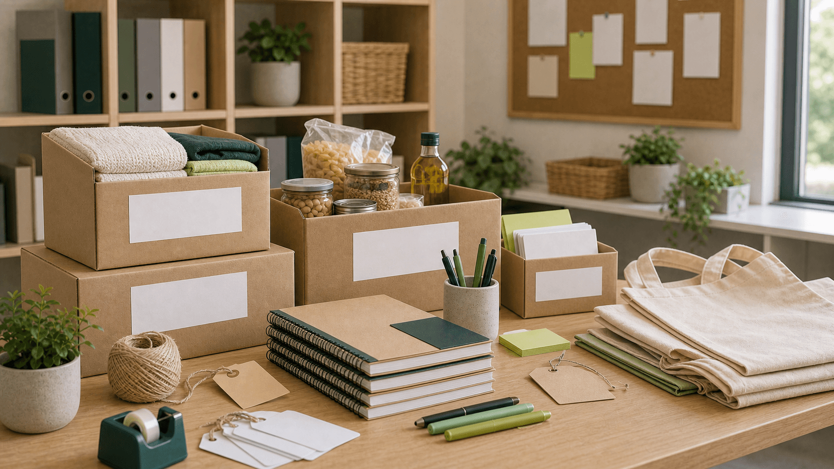 Cajas y materiales preparados para un proyecto social del AMPA