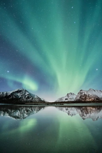Aurora on still water