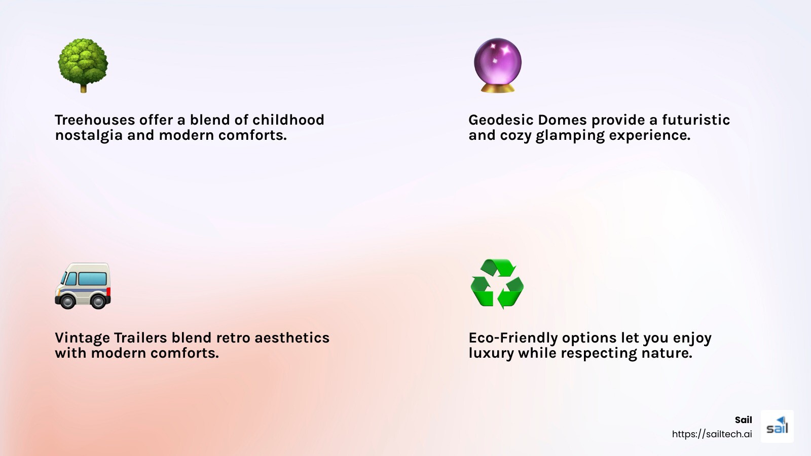 Eco-Friendly Glamping Options - luxury glamping south east infographic 4<em>facts</em>emoji_light-gradient