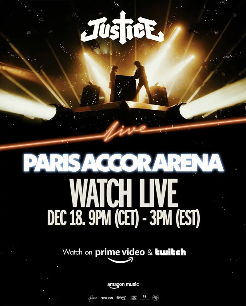 Justice Paris show live-stream poster