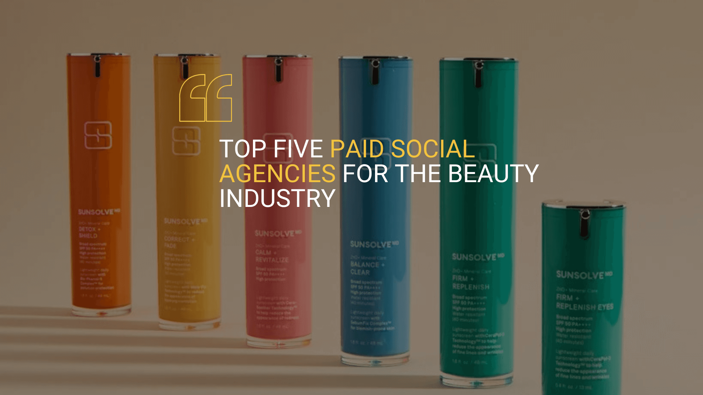 A hero blog image for 'Top Five Paid Social Agencies for the Beauty Industry' in which PinPoint Media came number one.