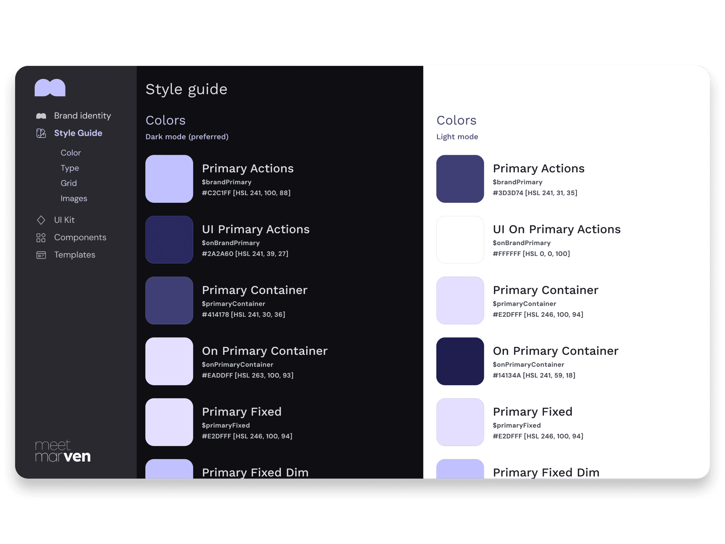 The style guide for an event management and ticketing application