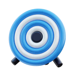 Free 3D target icon in blue and gold