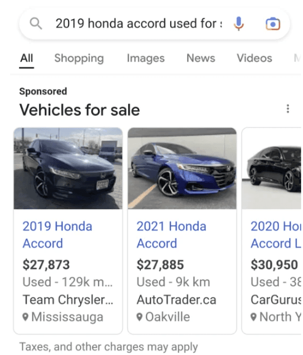 Ausschnitt Vehicle Ads