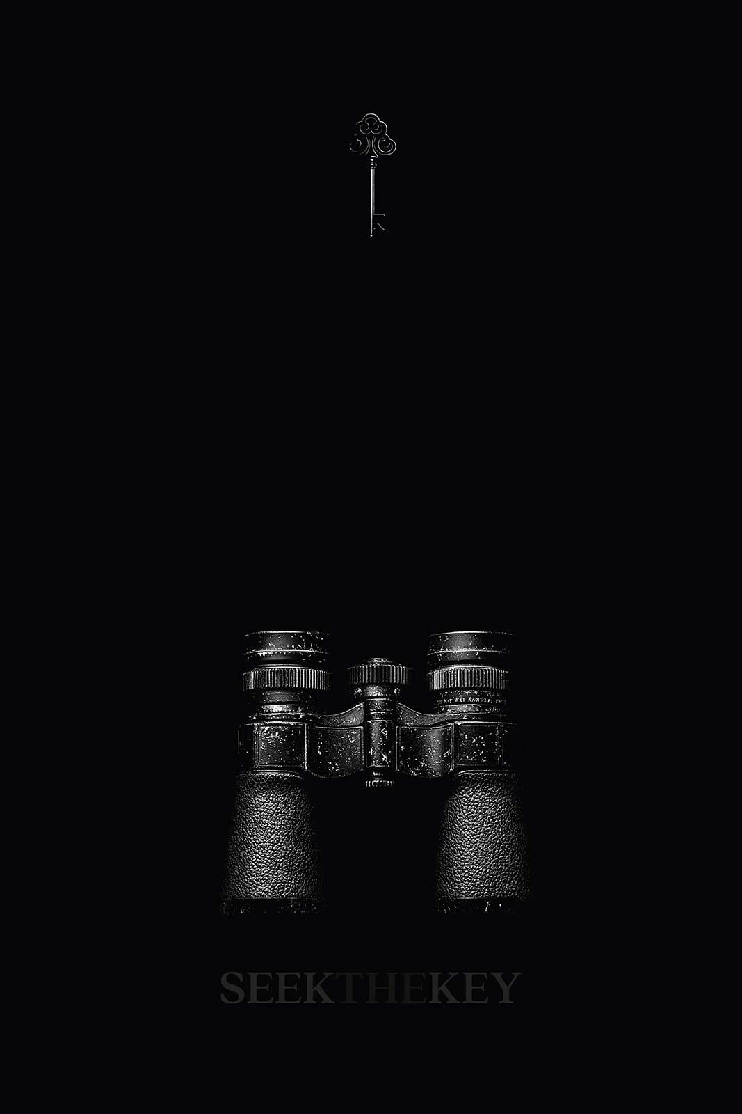 Binoculares on dark background