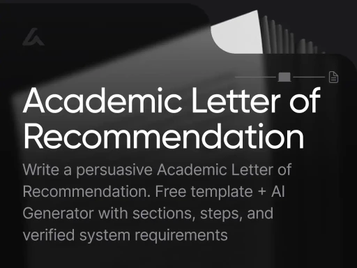 Academic Letter of Recommendation