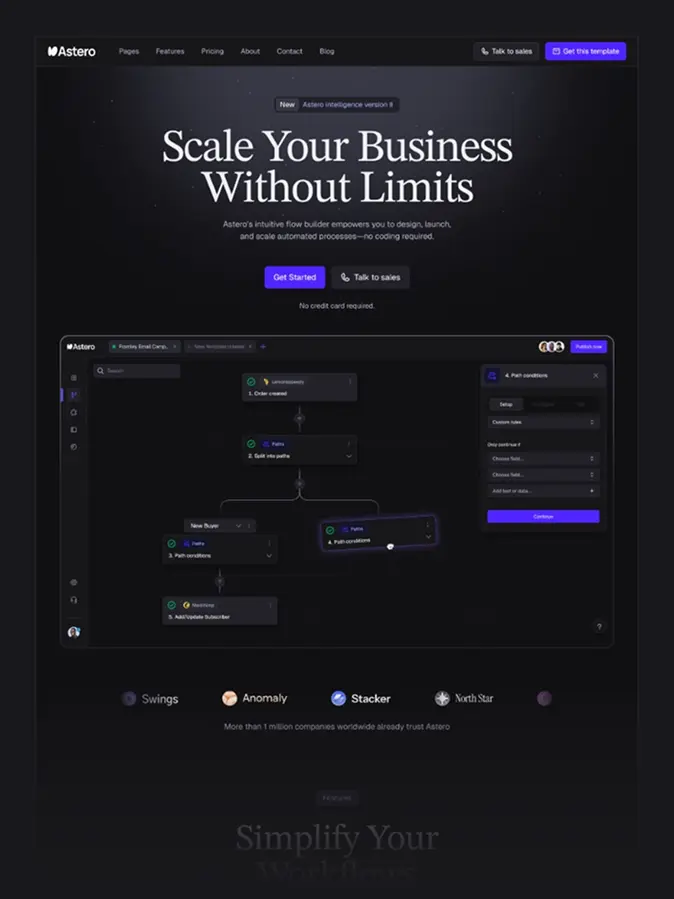 Astero Framer template preview