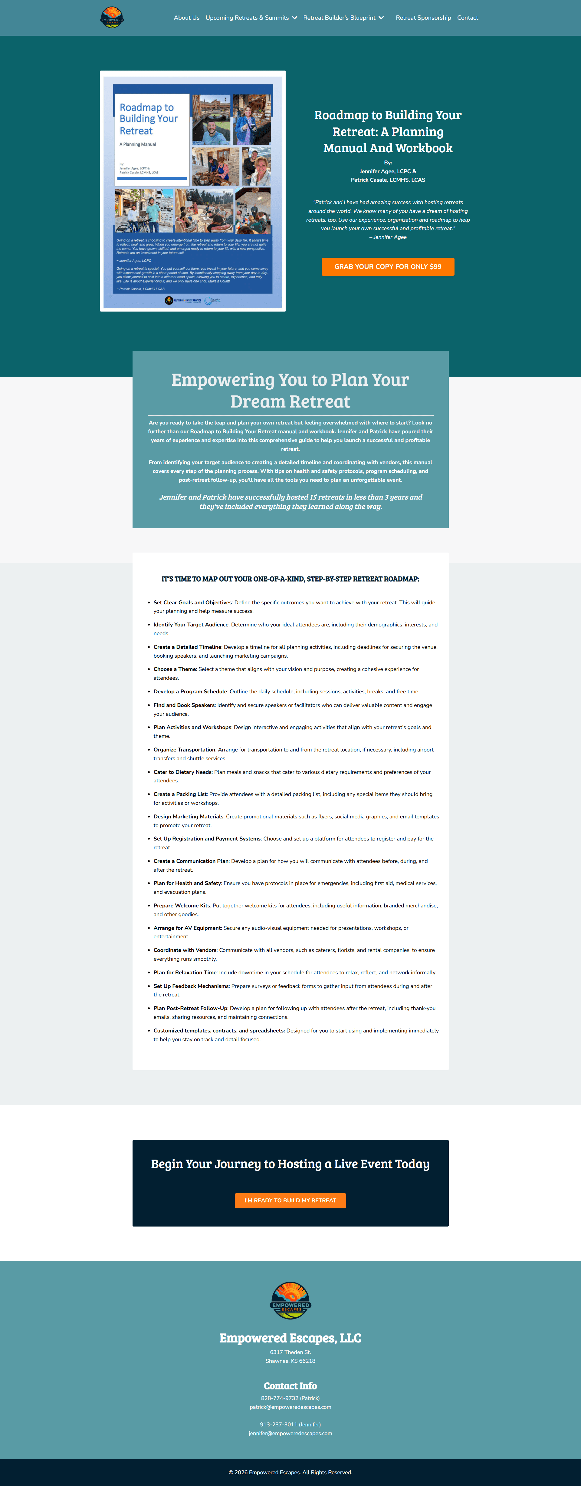 Roadmap to Building Your Retreat planning manual cover