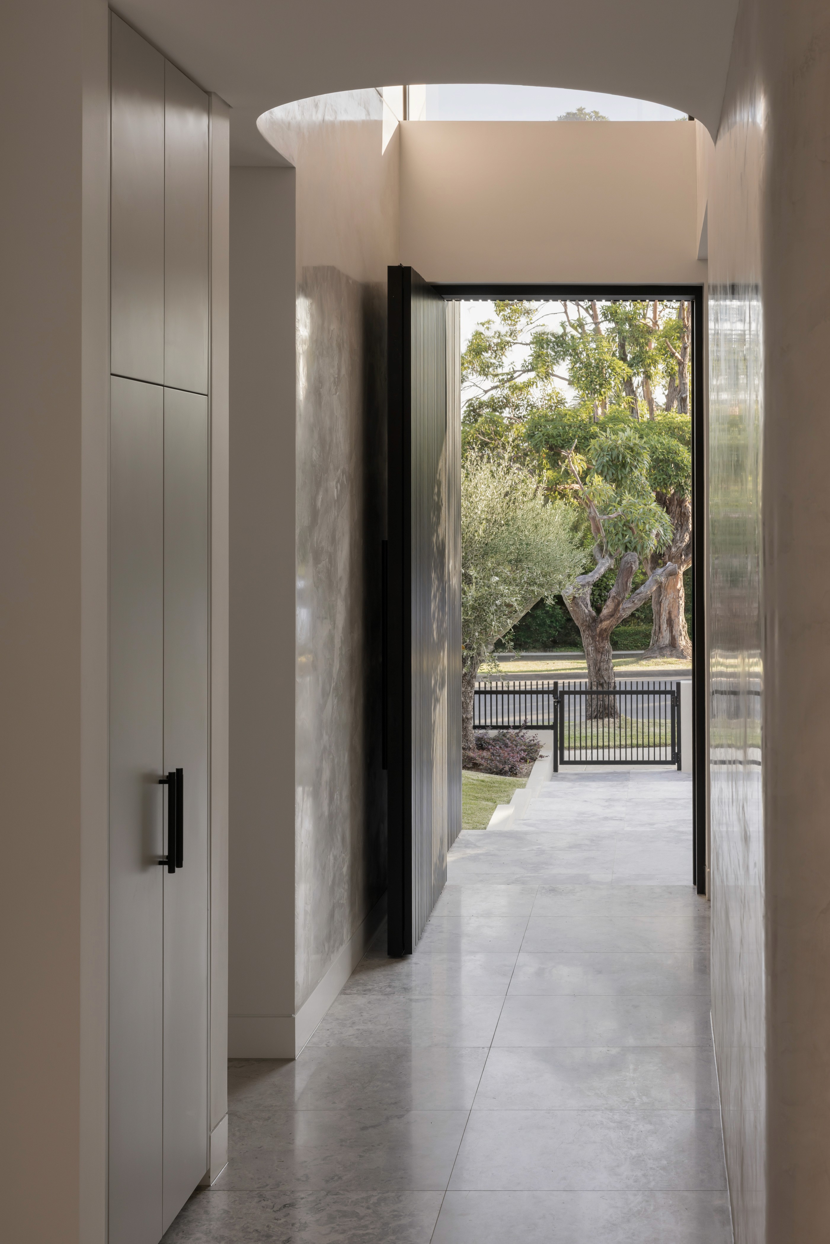 Entry Foyer with Venetian Plaster in Modern Home