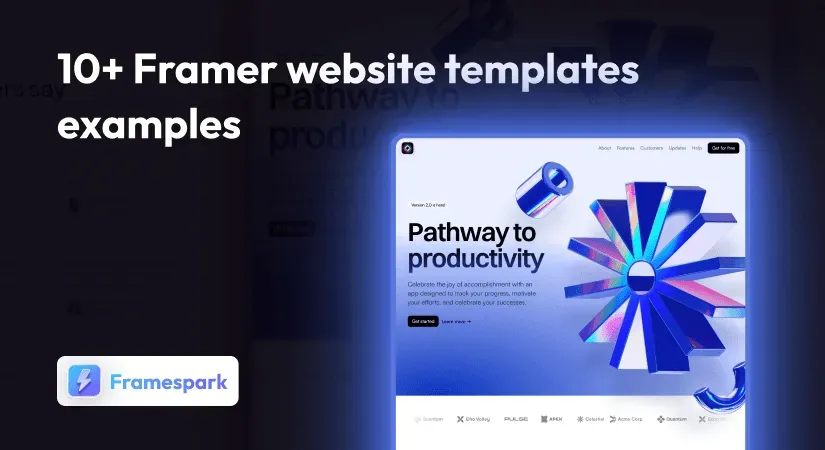 Framer website templates examples