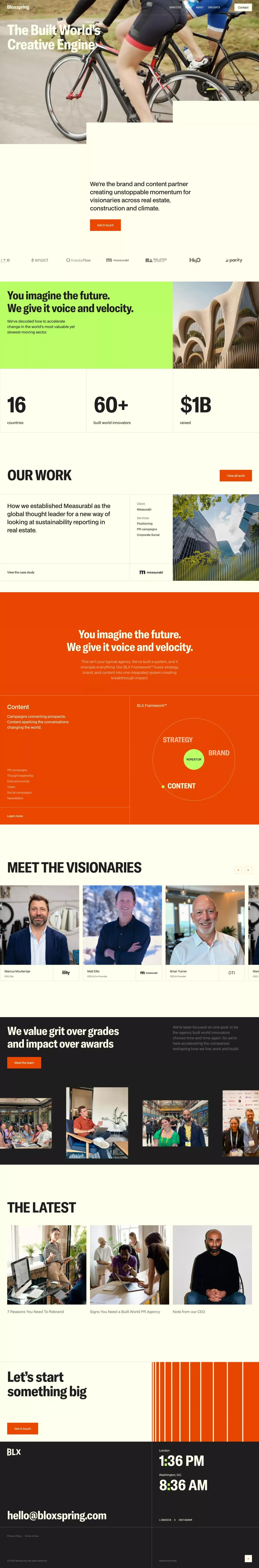 Global Brand & Content Agency for Built portfolio page screenshot showcasing Marketing and PR design