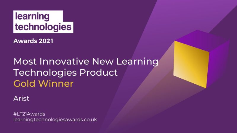 Main image - Arist awarded Most Innovative New Learning Technologies Product in 2021