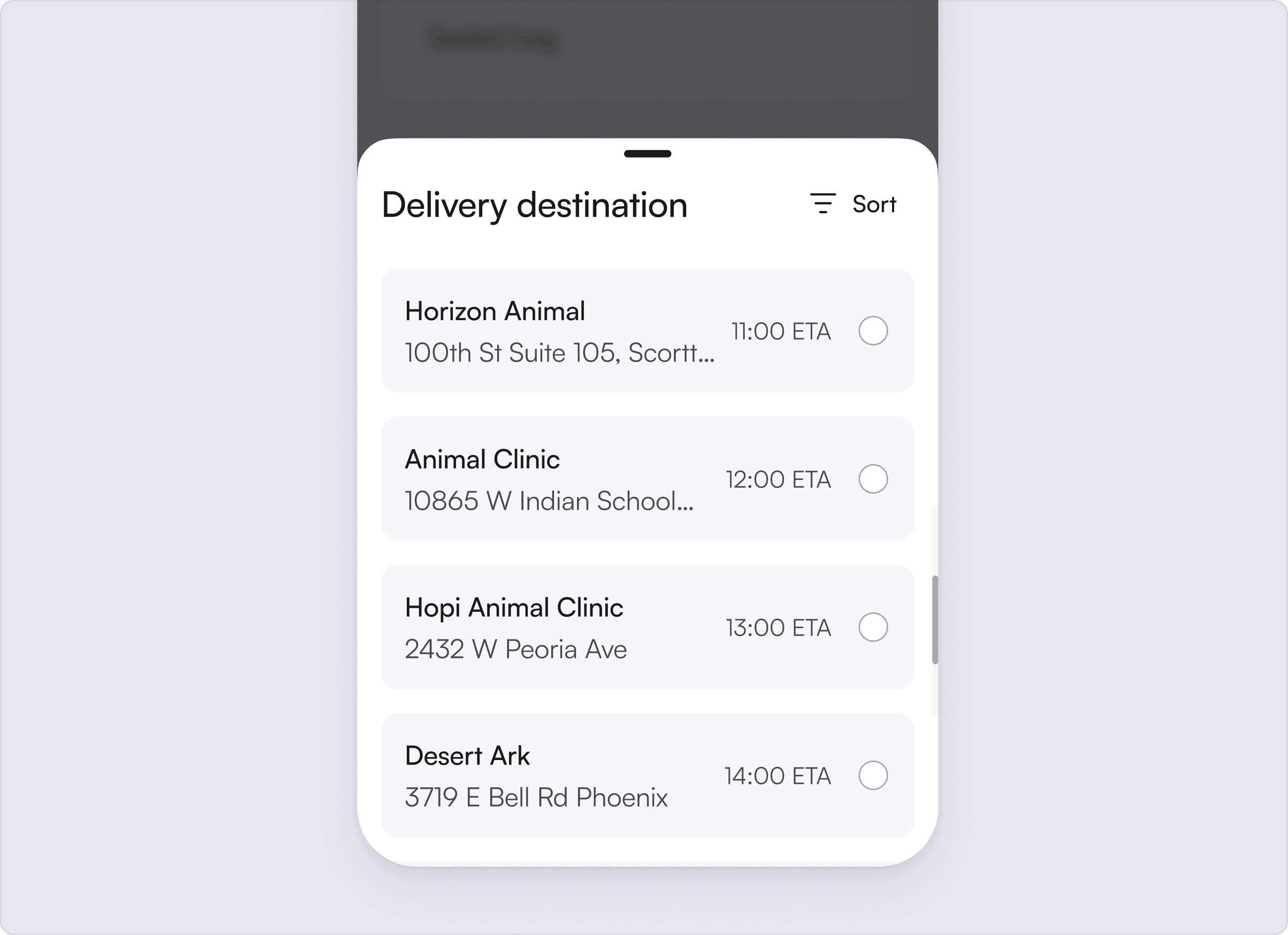 Delivery destination