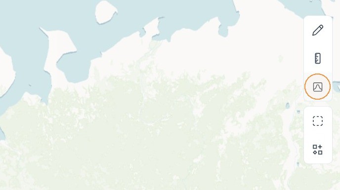Steg 1: Klikk på det markerte ikonet i verktøylinjen på høyre siden for å åpne høydeprofilverktøyet.