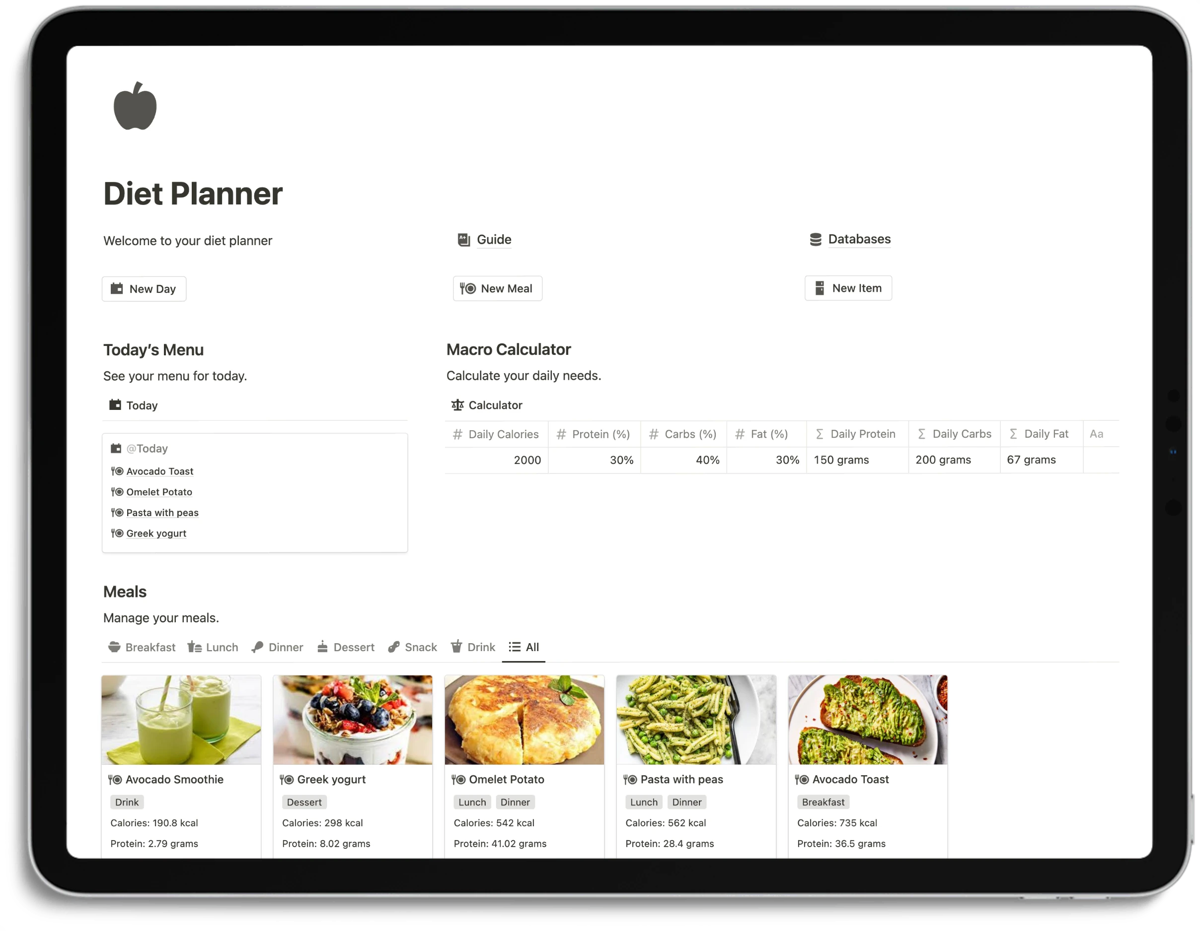 Notion Diet Planner - Cover