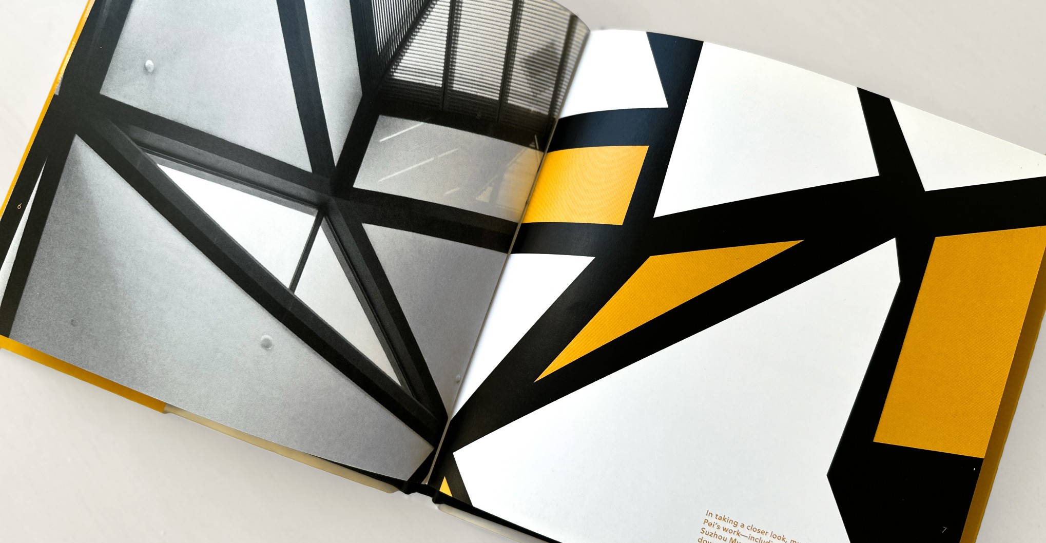 I. M. Pei book spreads with geometric pages