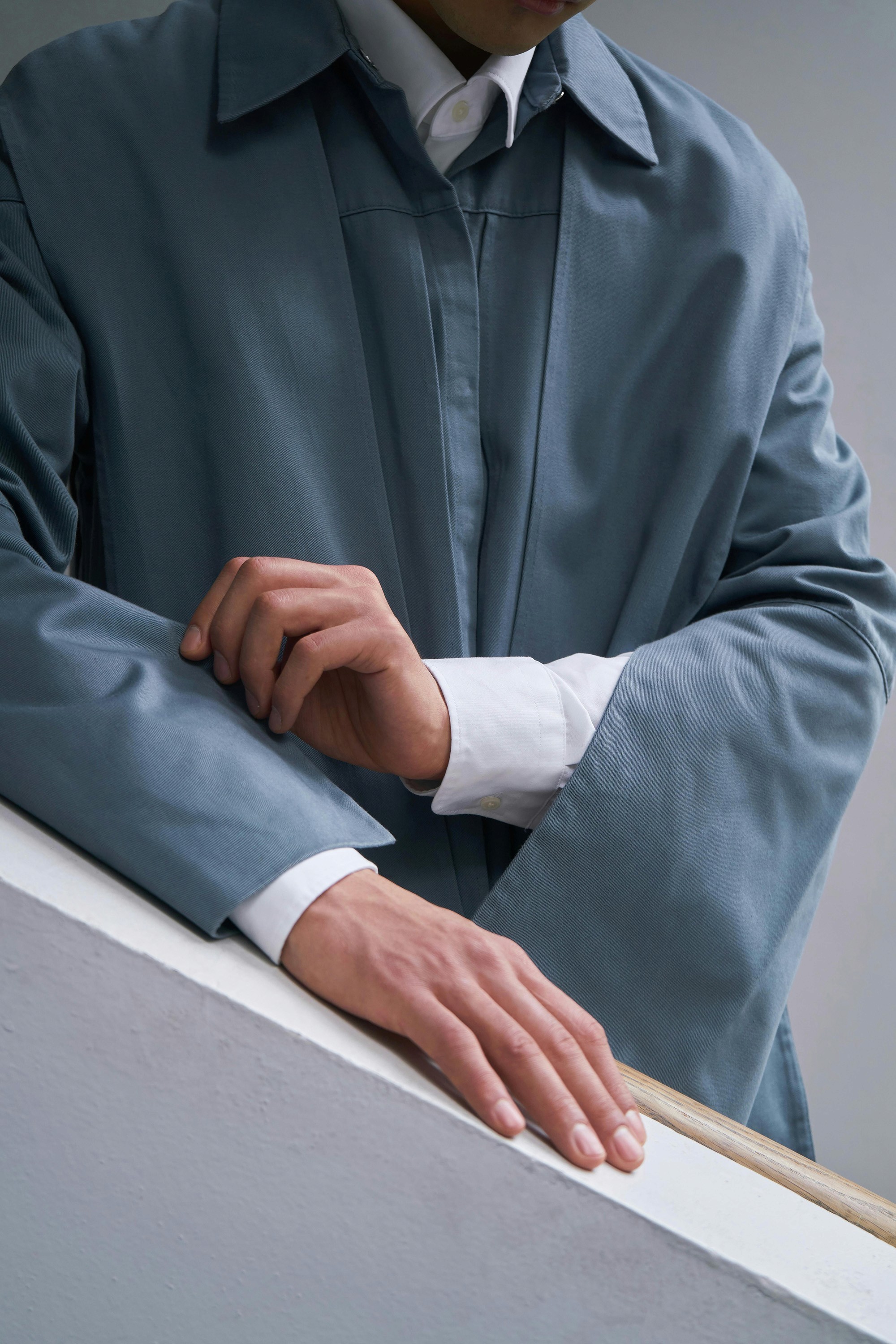 Man wearing a blue suit