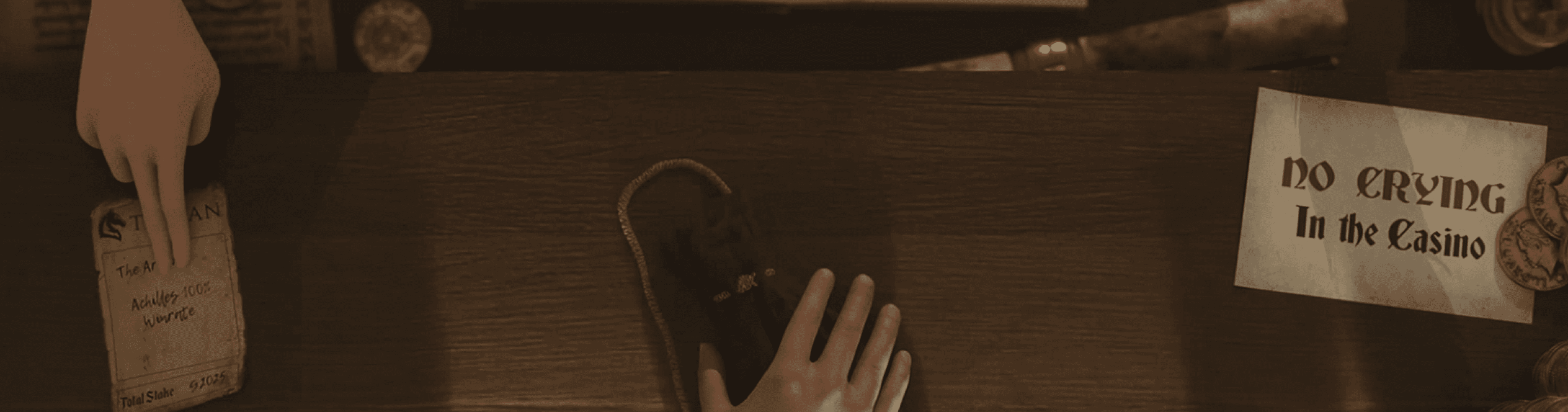 No Crying in the Casino Trojan Arena banner